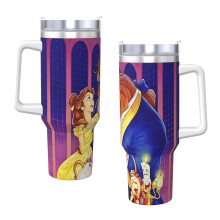 Beauty And The Beast 40oz H2.0 Stainless Steel Vacuum Insulated Tumbler With Lid And Straw For Water, Iced Tea Or Coffee, Smoothie