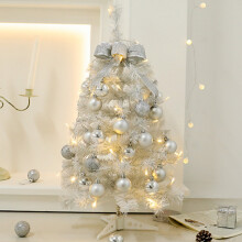Dvkptbk 17.7 Inch Luminous Mini Christmas Tree Christmas White Decoration Tree LED Home Desktop Christmas Tree Ornaments