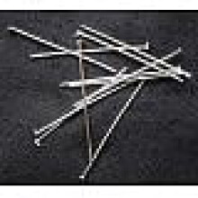 Iron Flat Head Pins, Cadmium Free & Lead Free, Silver Color Plated, Size: 2.8cm long, 0.75~0.8mm thick(20 Gauge), Head: 2mm