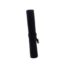 Canvas Roll Up Pencil Case with Large Capacity Slots for Brushes and Markers Black