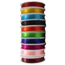 10 Rolls 8M 0.6mm Transparent Elastic Thread, Beaded Wire Compatible with DIY Jewelry Making (Random Colors)