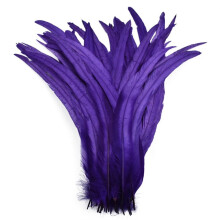 100pcs 25-40cm Wholesale Rooster Feathers Wedding Crafts DIY Natural Feather Handwork Party Plume Carnival Headwear Decoration Purple 35-40cm
