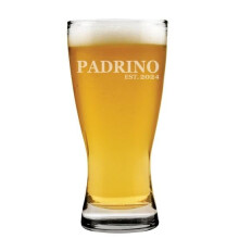 15 oz Beer Pilsner Glass Gift Padrino Est 2024