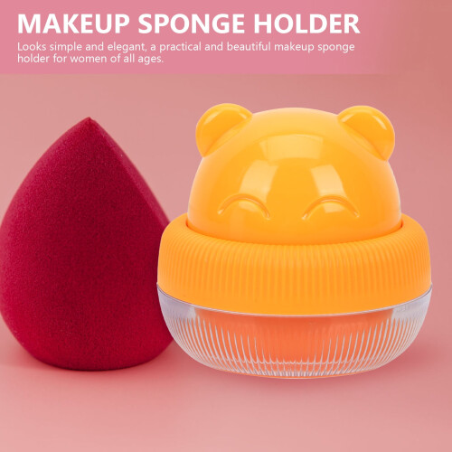 Guangmc Makeup Sponge Holder Container Yellow Egg Box Storage Travel 2