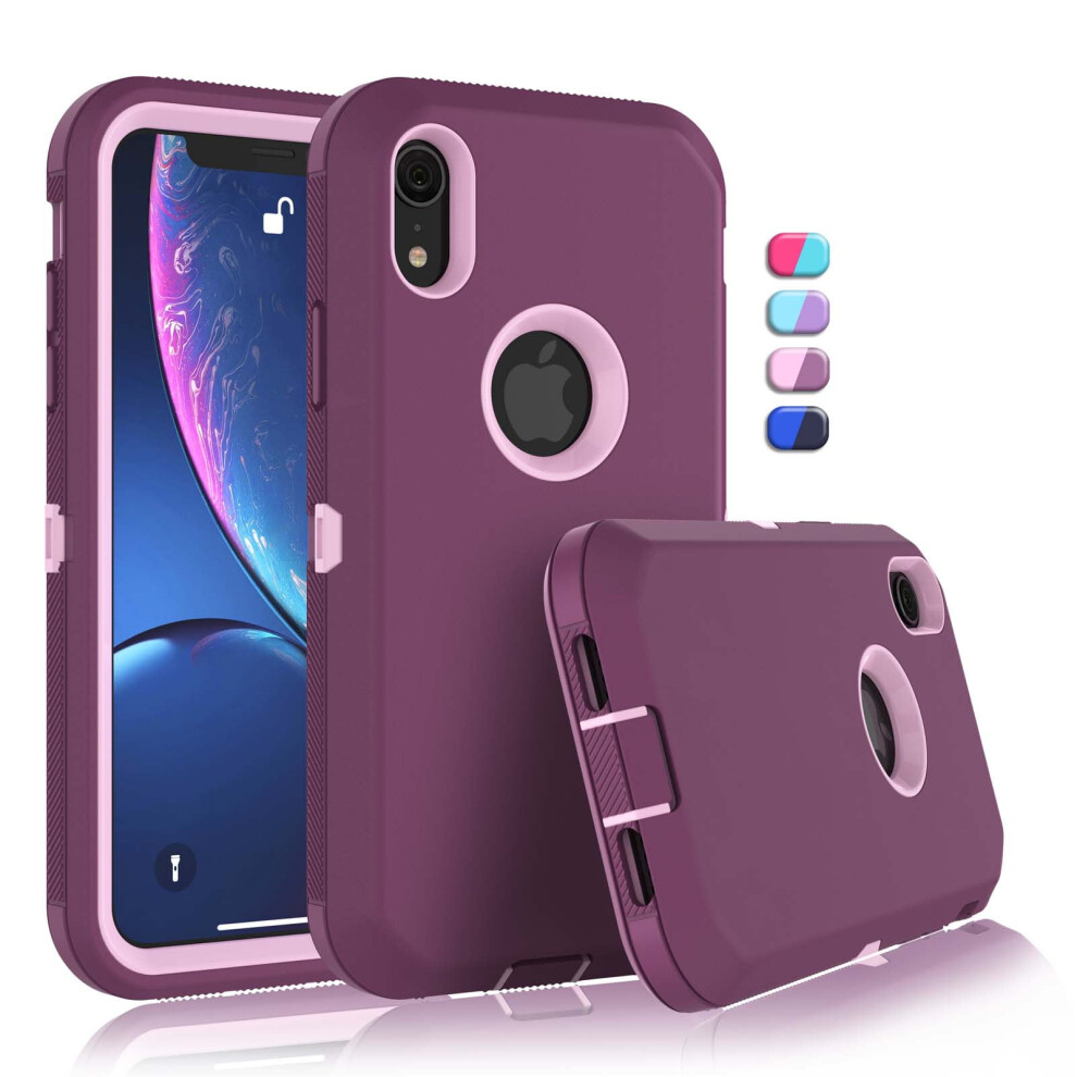 Compatible With Iphone Xr Cases, 6.1" Shockproof Rugged 3-In-1 Armor Case With Hard Plastic & Rubber Bumper For Full-Body Protection 9389440804906