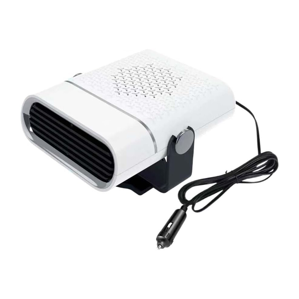 2In1 Car Heater And Defroster 12V/24V Fast Windshield Defogger 360 Rotating Heating Fan White 9174973115083