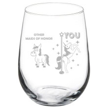Wine Glass Goblet Maid Of Honor Superstar Unicorn Funny (17 oz Stemless)