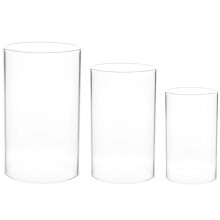 Weis 3Pcs Glass Candleholder Tube Shade Tea Light Candle Holder Cover Candle Accessories