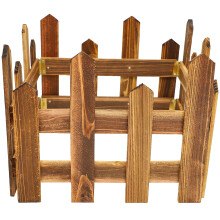 Outdoor Picket Fence Wood Garden Edging Decorative Border Fence Picket for Lawn Landscape Edging Pathways Flower Bed Coffee 1.2M