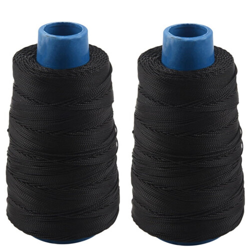 2pcs 400M 80Lbs Nylon Twisted Bowstring Thread Fishing String Sewing Cord Kite Line, Black