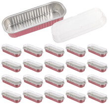 30 Pcs Aluminum Foil Cake Box Mini Loaf Pans Boxes Cupcake Square for Gifts Bakery Small Bread