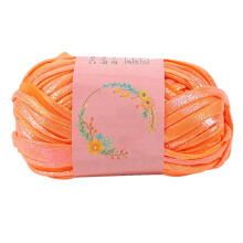 SOFEIYA 100g Imitation Leather Shiny Crochet Yarn Diy Hand-Woven Gauze Strip Material