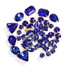Apooke 50 Pcs Sew on Rhinestones Mixed Shapes Glass Jewels-with Sewing Claw Flatback Claw Rinestones for DIY Art Crafts Clothes
