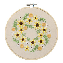 YiFudd Full Range of Embroidery Stitch Stamped Embroidery Cloth with Floral Kit