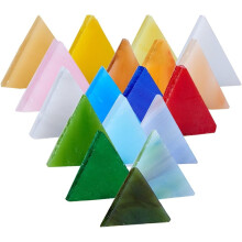 350pcs Triangle Mosaic Tiles Opaque Glass Cabochons Mosaic Glass Pieces for DIY Crafts Plates Picture Frames Flowerpots Handmade Jewelry and More