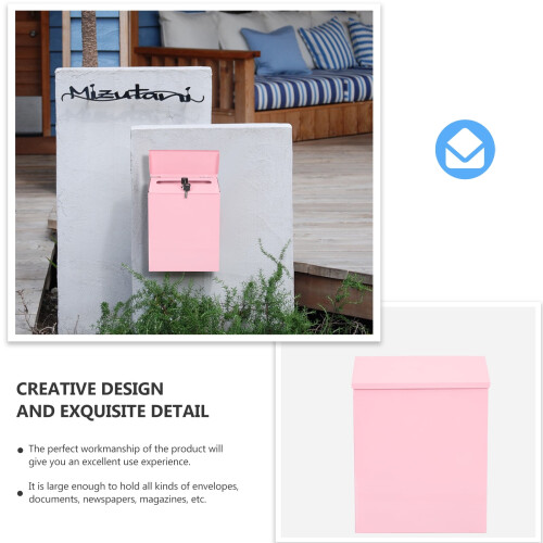 Pink Mailbox Decked Accessories Office Mailboxes Iron High Quality 2