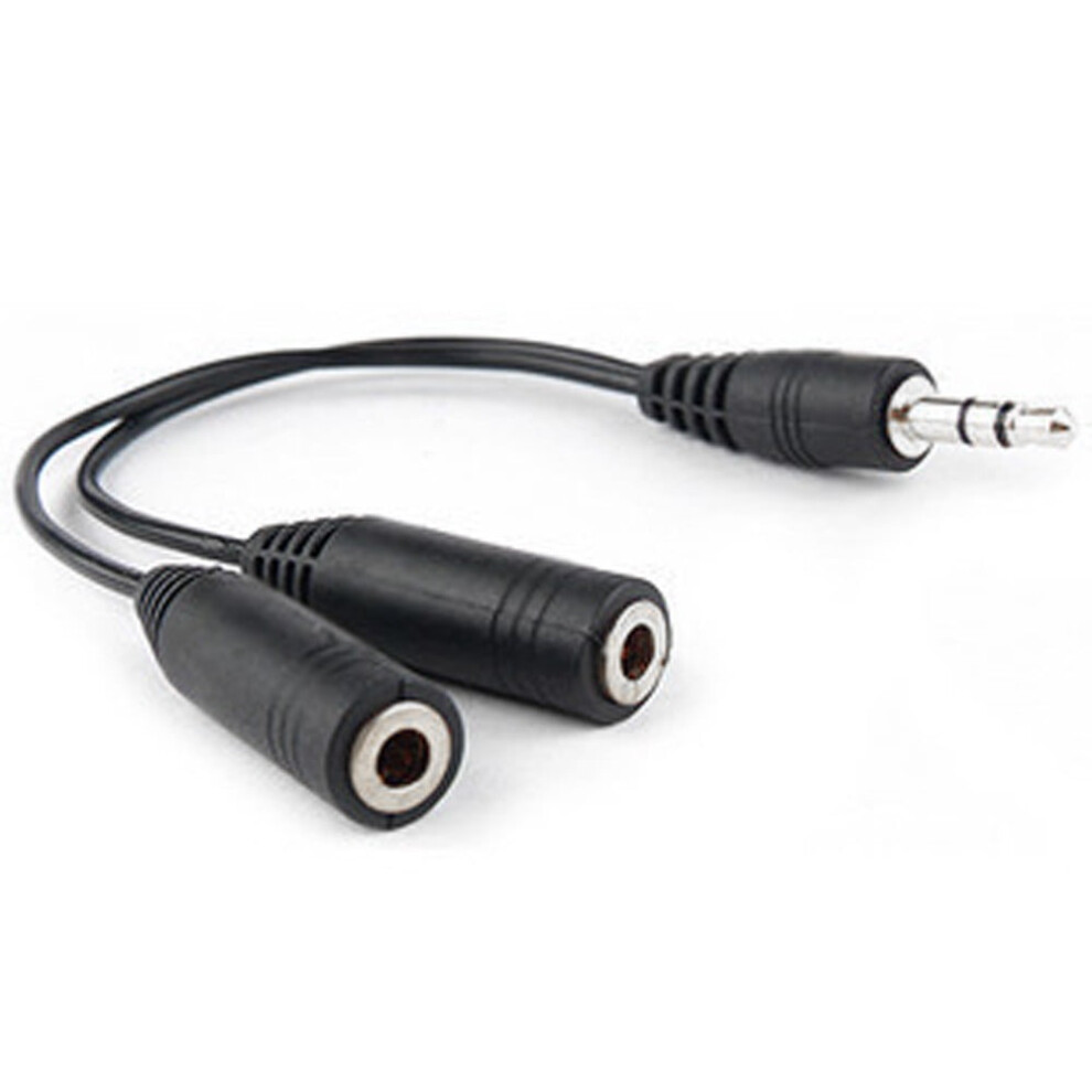 3.5Mm Stereo Audio Male To 2 Female Headset Mic Y Splitter Cable Adapter 9389440579194