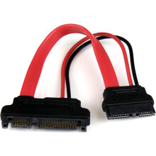 6in Slimline SATA to SATA Adapter with Power - Slim SATA (F) to SATA (M) - Slimline Serial ATA to SATA