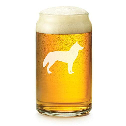16 oz Beer Can Glass Siberian Husky