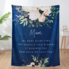 Blanket for Mom Super Soft Warm and Comfy, Mom Birthday from Daughter Son, I Love You Mothers Throw Blanket 60" x 50", White