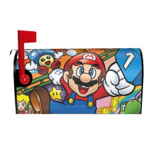 Cartoon Super Mario Mailbox Cover 18"x21" - Magnetic, Winter & Christmas Decor, Dust-Proof, compatible with standard mailboxes