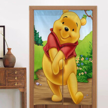 Winnie The Pooh Door Curtain for Doorway, Pattern Print Blackout Privacy Window Curtain, Room Divider Curtain Tapestry Home Decor, 34" W X 56" L