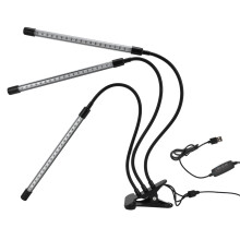 Fleksibel svanehalsringlampe rustik pendellampebur USB-forsyning skrivebordslampe til hydroponik havebrug fuldspektret vækstlampe automatisk