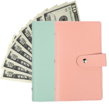 Evjurcn 2 Pcs 96 Envelope Savings Challenge Book with Cash Envelopes, PU Leather Money Saving Binder – Compatible with budgeting systems