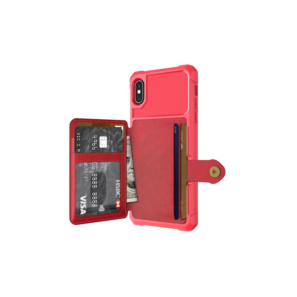 Case With Card Slot - Compatible With Iphone Xs Max Red 9110895391815
