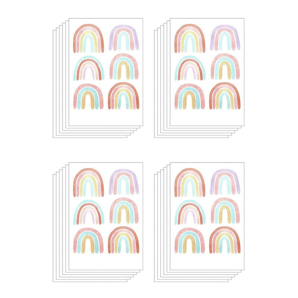 Rainbow Bedroom Decor for Colorful Wall Decals Room Kids Nursery Decorations 144 Pieces