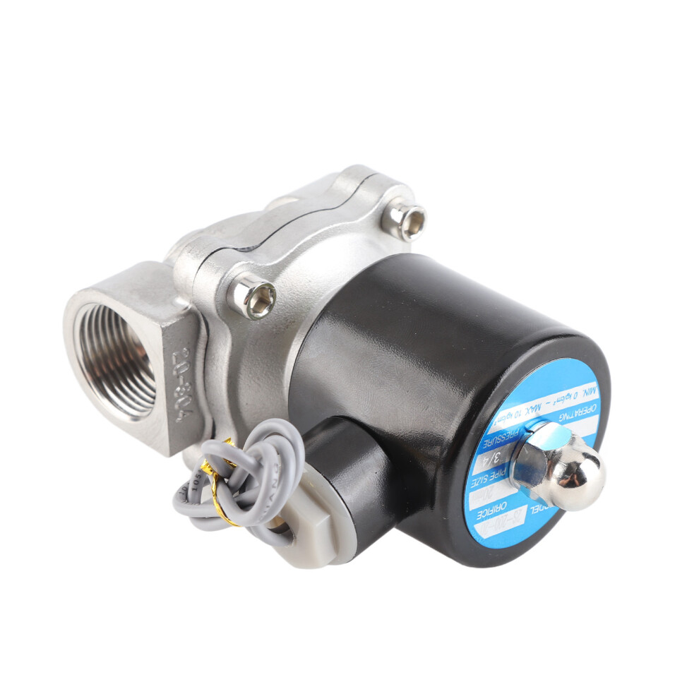 12V G3/4" Stainless Steel 2-Way Normally Closed Solenoid Valve 7901382792794