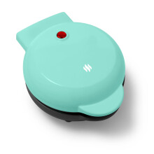 Teal Waffle Maker with NonStick Plates and Indicator Lights for Compact Homemade Breakfast