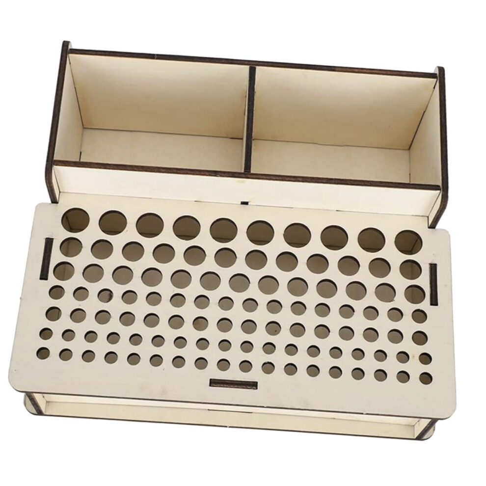 Wooden Tool Organizer Rack With 103 Holes Large Capacity For Leathercraft And Workshop Storage 9070919144110