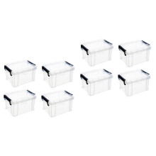 8pcs Transparent Mini Storage Boxes with Lids Stackable Organizer for Crafts and Accessories