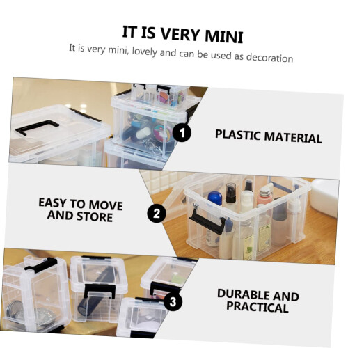 8pcs Transparent Mini Storage Boxes with Lids Stackable Organizer for Crafts and Accessories 2