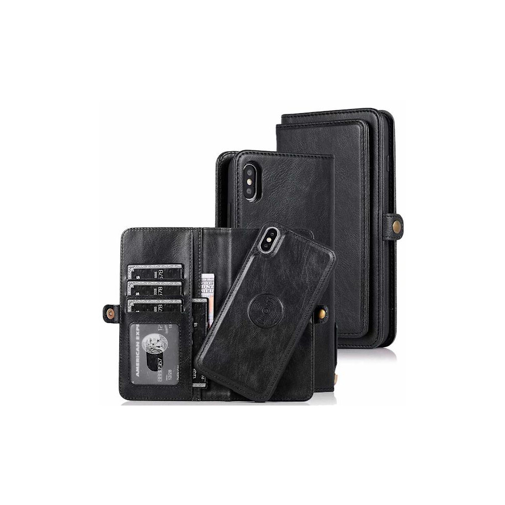 Compatible With Iphone X/Xs - Rugged Powerful Wallet Case Black 9389440708877