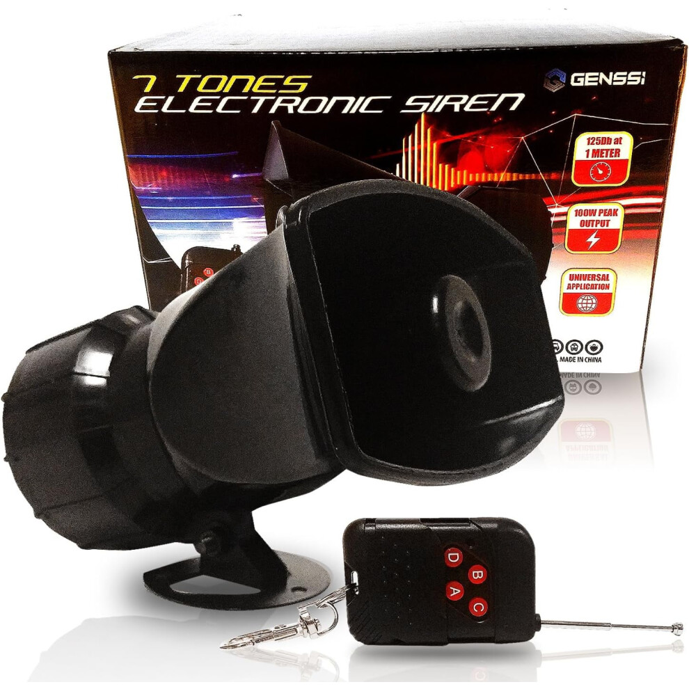 Wireless 7 Tone Electronic Siren Emergency Horn Sound System For Police Cars Fire Trucks With Remote Control 9389440709218