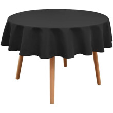 Round tablecloth - Waterproof and wrinkle-resistant tablecloth - black-WELLNGS