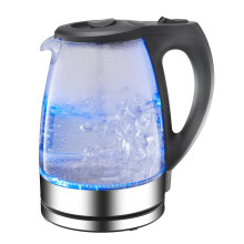 Summer Savings Clearance 2024! TUOBARR Portable Electric Glass Kettle 1.7L with Blue LED Light and Stainless Steel Base