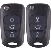 Buttons Key Fob Replacement Compatible with Hyundai i20 i30 i35 ix20 ix35 Folding Remote Control Car Key Accessories (2 Pcs)