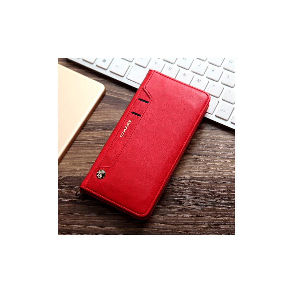 Cmai2 Litchi Wallet Case For Compatible With Iphone 7 Plus - Red 9389440259379