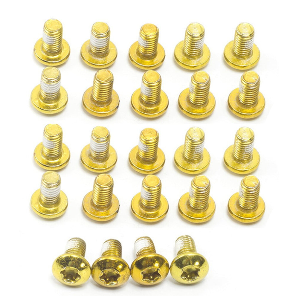 24Pcs Bicycle Disc Screws Steel 10B21 Material M5 Threaded Holes Mtb Mountain Bike Brake Rotor Bolts 10B21 Bicycle Accessories 9389440259805