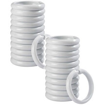 Xubond 12 Pack Large Transparent Plastic Shower Curtain O-Type Hook Rings, White, Compatible with Standard Showers