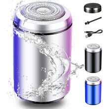 Sopami Mini Electric Shaver, Portable Pocket Size Washable Rechargeable Wet & Dry Razor with Replacement Head, Protective Cap (1Sliver)