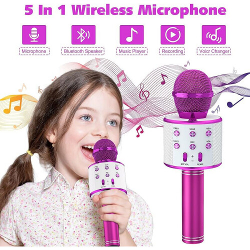 2-pack, wireless Bluetooth karaoke microphone for singing portable handheld microphone speaker machine, Christmas birthday gift 1