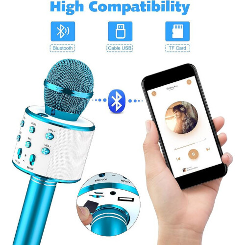2-pack, wireless Bluetooth karaoke microphone for singing portable handheld microphone speaker machine, Christmas birthday gift 2