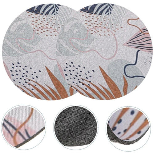 2 pcs Mouse Pad Non-Slip Patterned Mouse Pad Round Mouse Pad Desk Mouse Pad 20X20X0.2CM 2
