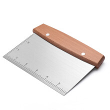 Heavy Duty Griddle Scraper with Ergonomic Grip, Stainless Steel Dough and Pizza Cutter for Blackstone