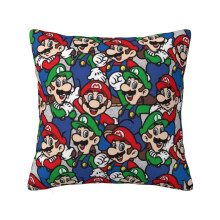 Mario Cartoon Pillowcase Decorative Throw Pillow Covers, For Sofa Home Decor, Choose Happy Seasonal Couch Cushion Case 24"X24"
