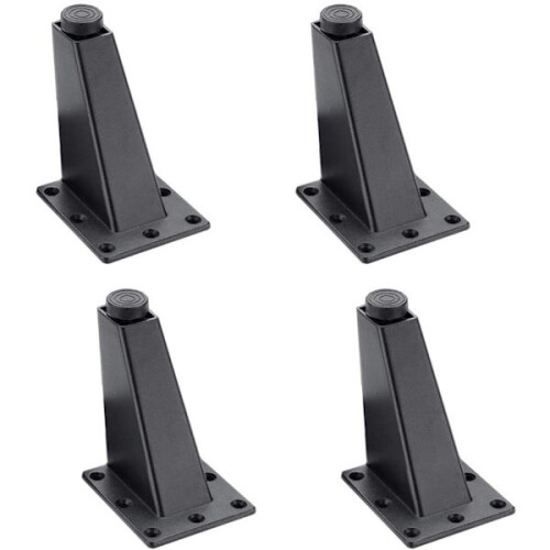 4 adjustable furniture legs in black